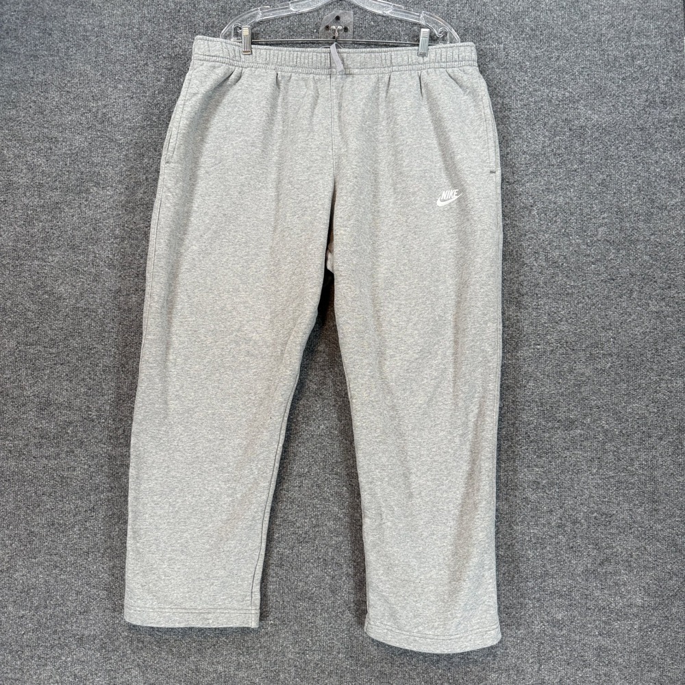Nike Sweatpants Mens 3XL Gray Fleece Open Hem Joggers Athletic Loungewear